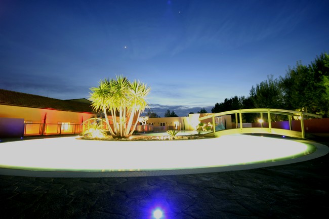 Swimming pool at night near from the Patio