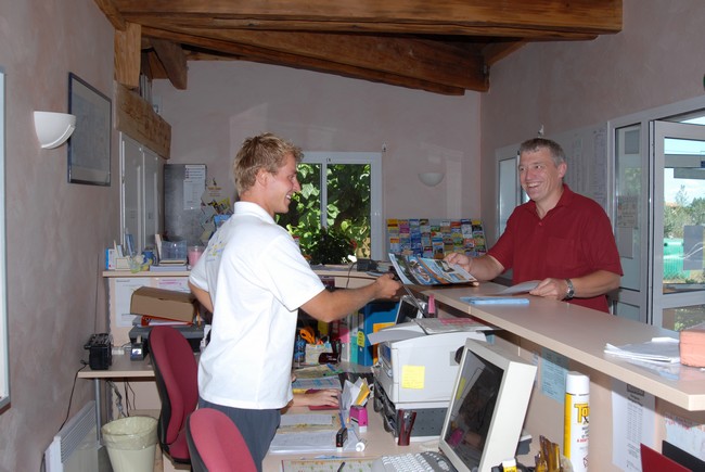 The front desk of the Beauséjour campground