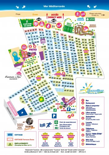 Plan du camping Beauséjour à Sérignan-Plage