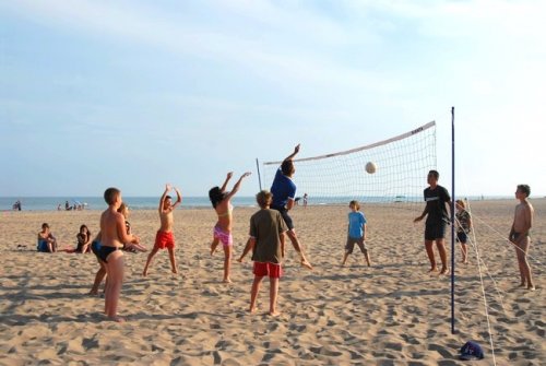 Beach volleyball at the Beauséjour campground